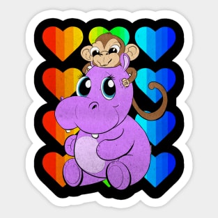 monkey hippo Sticker